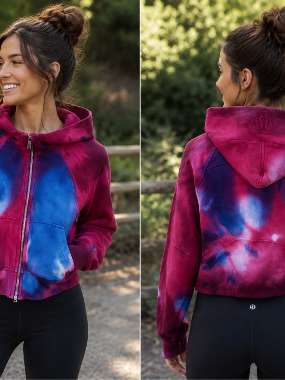 lululemon athletica Women's Tie-Dye Zip Hoodie - Magenta & Blue